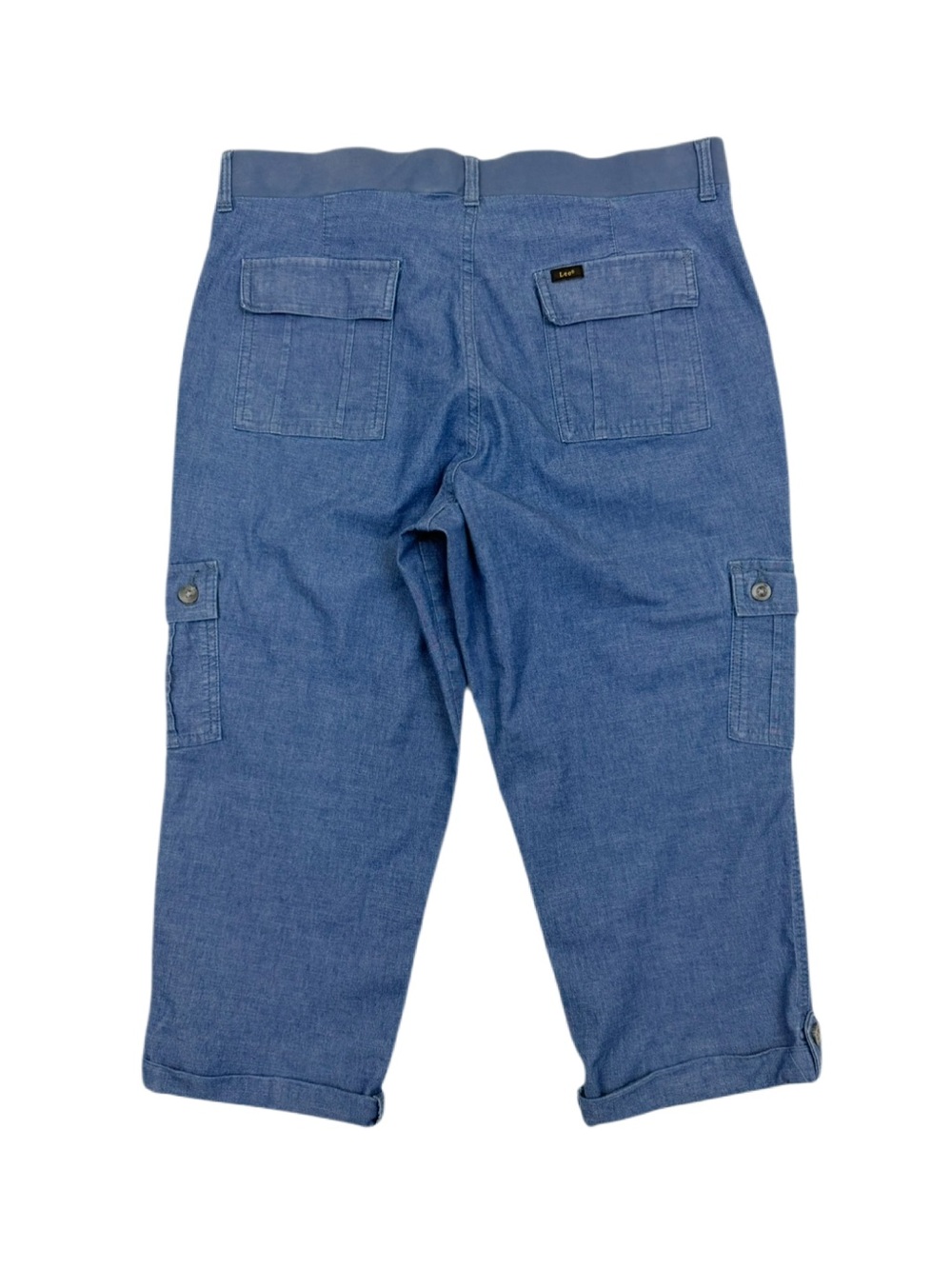 Lee Ultra Lux Comfort Flex To Go Cargo Capri Pants Blue Size 16 - Picture 4 of 8
